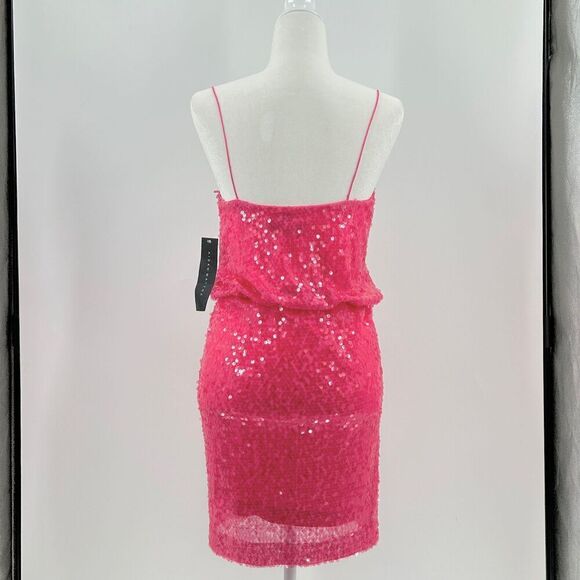 Aidan Mattox Pink Sequin Mini Dress NWT Size 0 - Picture 4 of 8